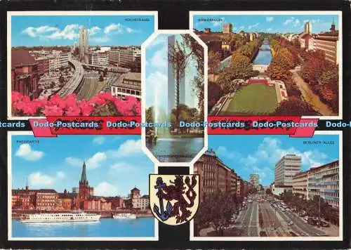 D282338 Gruss aus Düsseldorf Rheinpartie Berliner Allee Königsalle Hubert Knappe