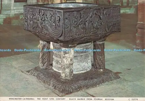 D279995 Belgien Winchester Kathedrale The Font 12. Jahrhundert schwarzer Marmor von Tou