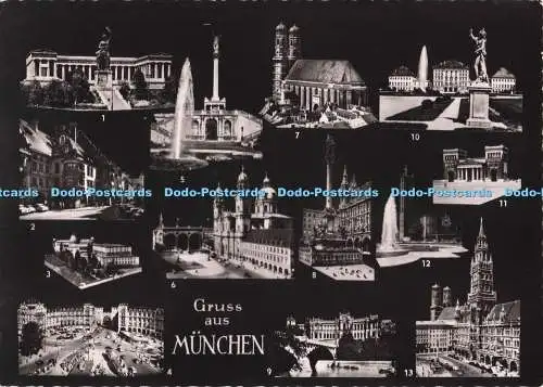 D286908 Gruss aus München Bayern mit Ruhmeshalle Hofbrauhaus Deutsches Museum K