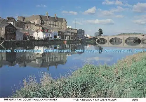 D284848 The Quay and County Hall Carmarthen Pembrokeshire Eye Postcards Ltd Barr
