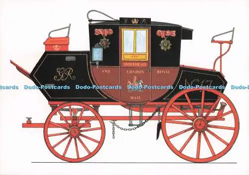 D282563 Holyhead und London Royal Mail um 1815 gebaut von John Vidler Jn Mail Coach