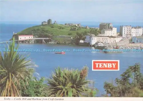 D284892 Tenby Castle Hill und Hafen von Croft Gardens Sucher Postkarten A