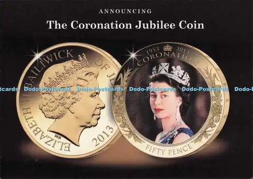 D280215 Ankündigung der Krönungsjubiläumsmünze Westminster Postkarte