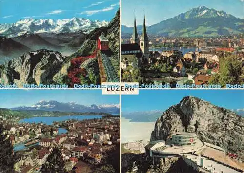 D282682 Luzern mit Pilatus und Rigi Drahtseilbahn Alpnach Kulm Schwebebahn Krien
