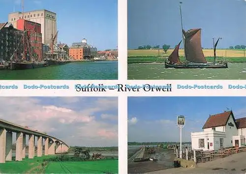 D282698 Suffolk River Orwell Ipswich Docks Segelkahn Match Orwell Brücke aber