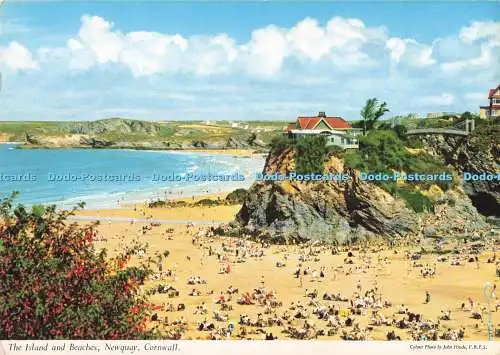 D285025 Cornwall Newquay The Island and Beaches John Hinde Ltd 1973