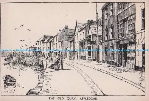 D278147 Appledore Der alte Kai Postkarte