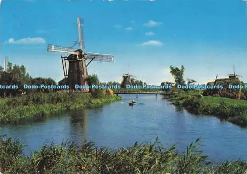 D285078 Niederländische Windmühle Kinderdijk Gebr Spanjersberg 1966