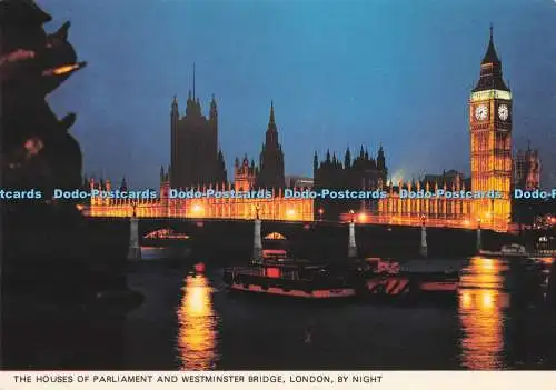 D285127 London bei Nacht Die Houses of Parliament und Westminster Bridge Foto Pr