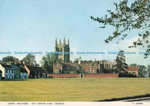 D282967 Long Melford The Green and Church Judges Postcards Ltd C 3608 X