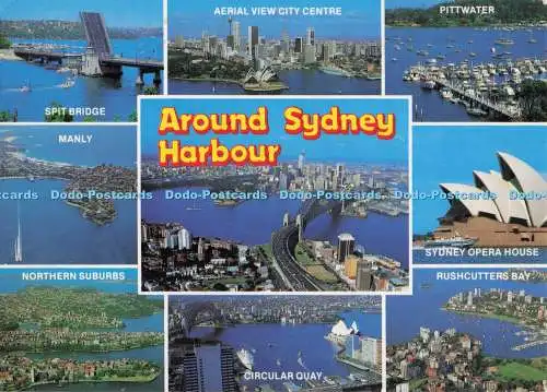 D285244 Rund um den Hafen von Sydney Manly Spit Bridge Luftaufnahme Stadtzentrum Nucolour