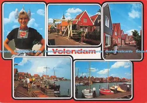 D287518 Volendam Holland Typische Lederdracht Typische Huizen Haven Bert van Lo