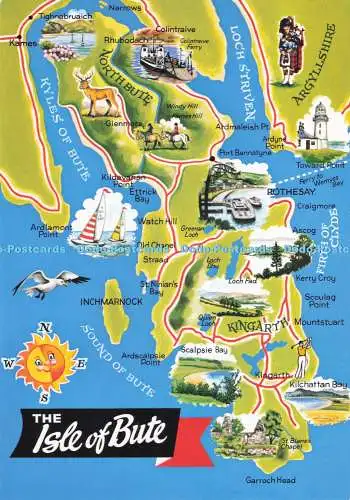 D280625 The Isle of Bute Karte Whiteholme of Dundee