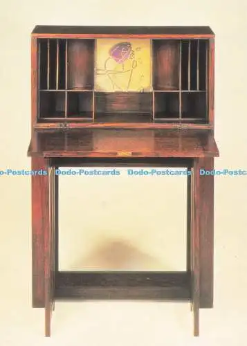 D283033 London Fine Art Society Mahagoni Sekretär mit dekorativer Tafel Magna Buch