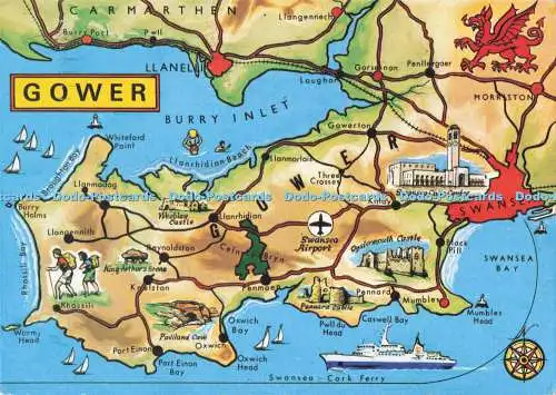 D280649 Gower Burry Inlet Map Judges of Hastings C 2876 1992