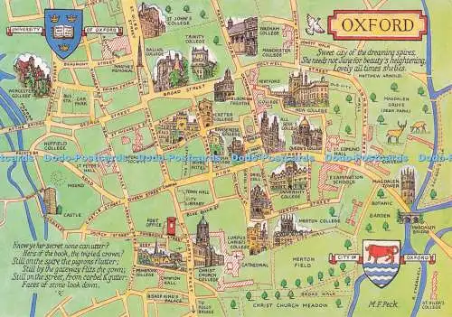 D280680 Oxford Map J Salmon Ltd Aquarell M F Peck
