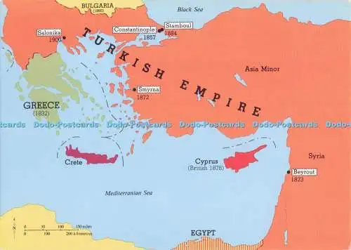 D280689 Türkisches Reich Ägypten Kleinasien Karte Nationales Postmuseum