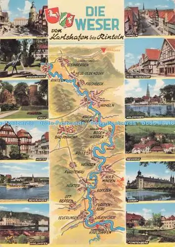 D280690 Die Weser Polle Hoxter Neuhaus Corvey Beverungen Karlshafen Cramers Kuns