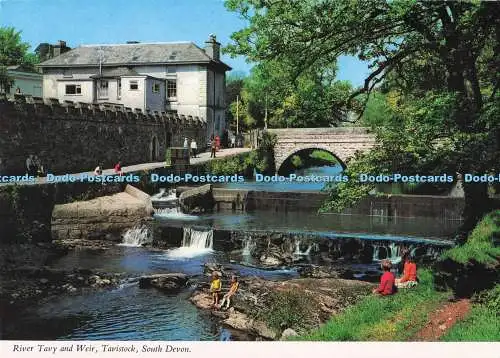 D287621 South Devon Tavistock River Tavy and Weir John Hinde Ltd 2001