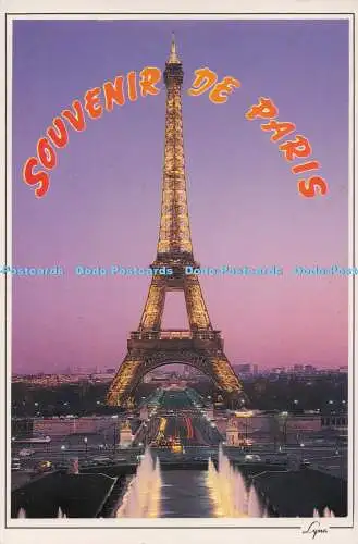 D278543 Souvenir de Paris La Nuit La Tour Eiffel Illuminee Abeille Cartes Lyna J