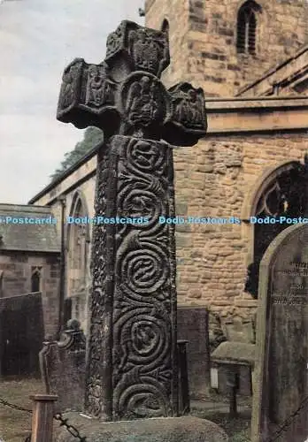 D287683 Derbyshire Eyam Parish Churchyard Celtic Cross circa 8th century English
