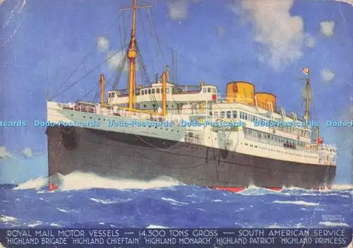 D285455 Royal Mail Motor Vessels South American Service Highland Brigade Highlan
