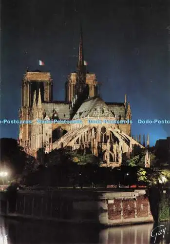 D283298 Paris et ses Merveilles L Abside de la Cathedrale Notre Dame Illuminee G