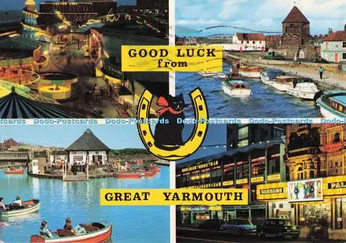 D280908 Viel Glück von Great Yarmouth Kirmes bei Nacht Das Yachtbecken Das Bootati
