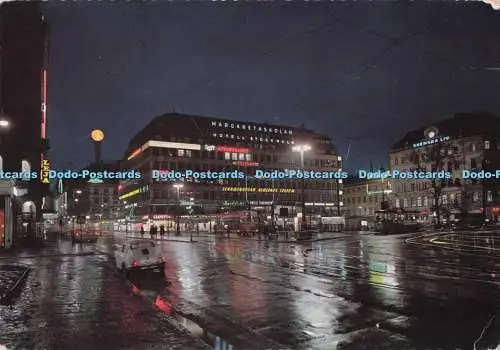 D287804 Stockholm Normalmstorg i Nattbelysning Ultraforlaget AB 1964