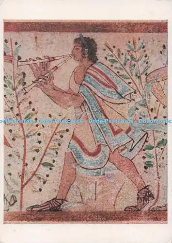 D278718 Etruskerschule Der Flötenspieler Tombe der Leoparden Braun Print Soho