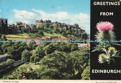 D280912 Grüße aus Edinburgh Schottland Princes Street Gardens John Hinde Ltd