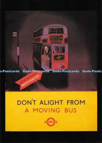 D283334 Steigen Sie nicht aus einem fahrenden Bus London Transport Museum Poster James Fitto