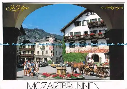 D285756 St Gilgen am Wolfgangsee Mozartbrunnen Gemütlich