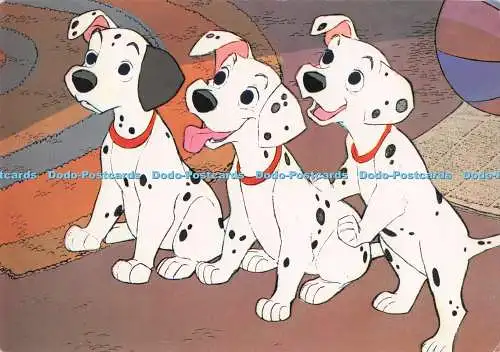 D281107 Drei von Pongo und Perdita sind Welpen aus dem Walt Disney Film 101 Dalmati