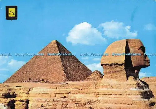 D283586 Gizeh Die Große Sphinx und Kheops Pyramide Dar El Kitab el Guedid