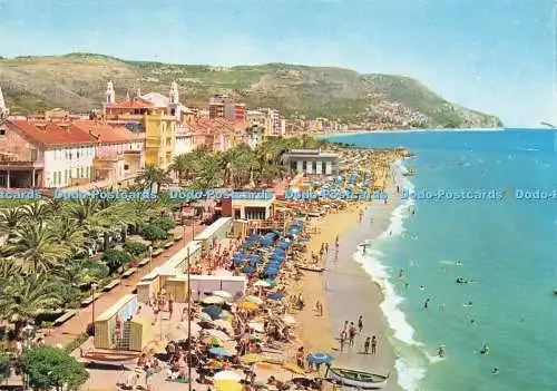 D283608 Pietra Ligure The Avenue of Palms and the Beach Rainato Kodak Ektachrome