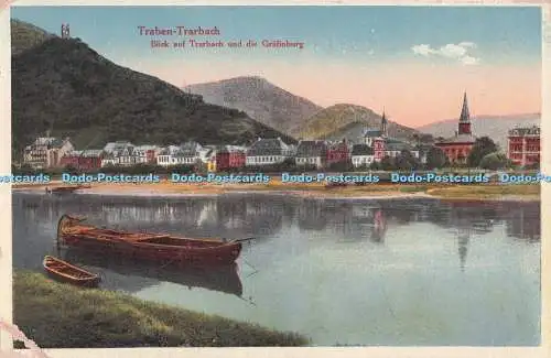 D283630 Traben Trarbach Blick auf Trarbach und die Grafinburg