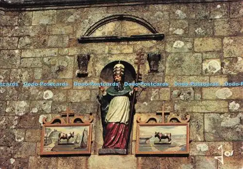 D281294 Carnac Saint Cornely Patron des Betes a Cornes Statue Polychrome Lage