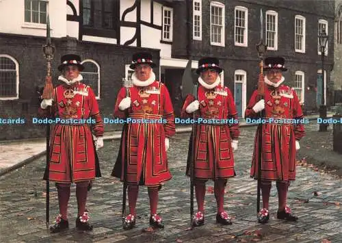 D288047 Tower of London. Yeoman Warders in zeremonieller Kleidung. Willsons Drucker.