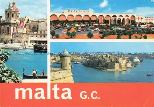 D288253 G.C. Malta. Grand Harbour. Printex. Kathedrale Bibliothek Sliema. Multi Vie