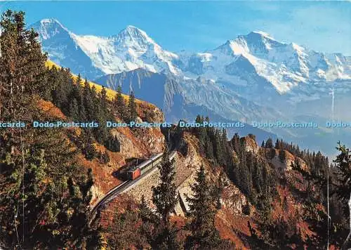 D288285 Berner Oberland. Eiger Mönch und Jungfrau mit Schynige Plattenbahn.