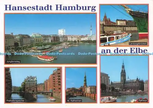 D288457 Hansestadt Hamburg an der Elbe. Rathaus. Herst u. Verlag Schoning. Gebr.