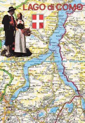D288466 Lago di Como. Carta Geografica De Agostini. F. lli Clerici. Kina