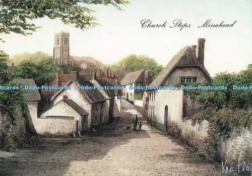D288846 Minehead. Kirchtreppe. Bilder. U. K. Surf Gravur. Kevin Platt. D.