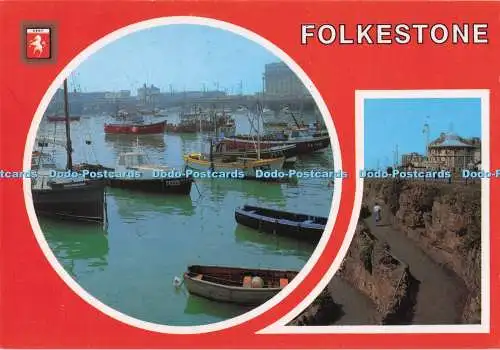 D291117 Folkestone. Der Hafen. Elgate Postkarten. 1986. Multi View