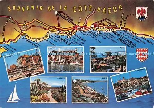 D291355 Souvenir de la Cote D Azur. Antibes. Kollektion Diamant. Multi View