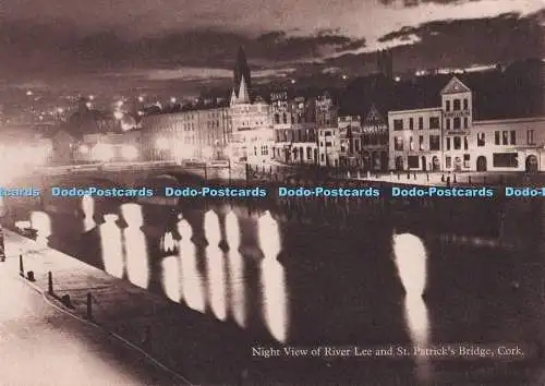 D296482 Kork. Nachtansicht des Flusses Lee und der St. Patrick Bridge. Irish Tourist Asso