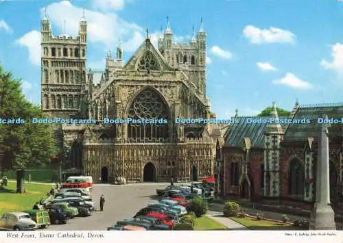 D289767 Devon. Kathedrale von Exeter. Westfront. John Hinde. E. Ludwig
