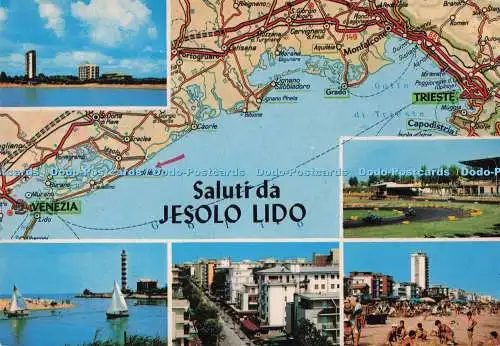 D293731 Saluti da Jesolo Lido. Mag. Ni. Favalli. G.M. Multi View