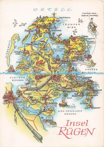 D293748 Insel Rügen. Karte. VEB Bild und Heimat